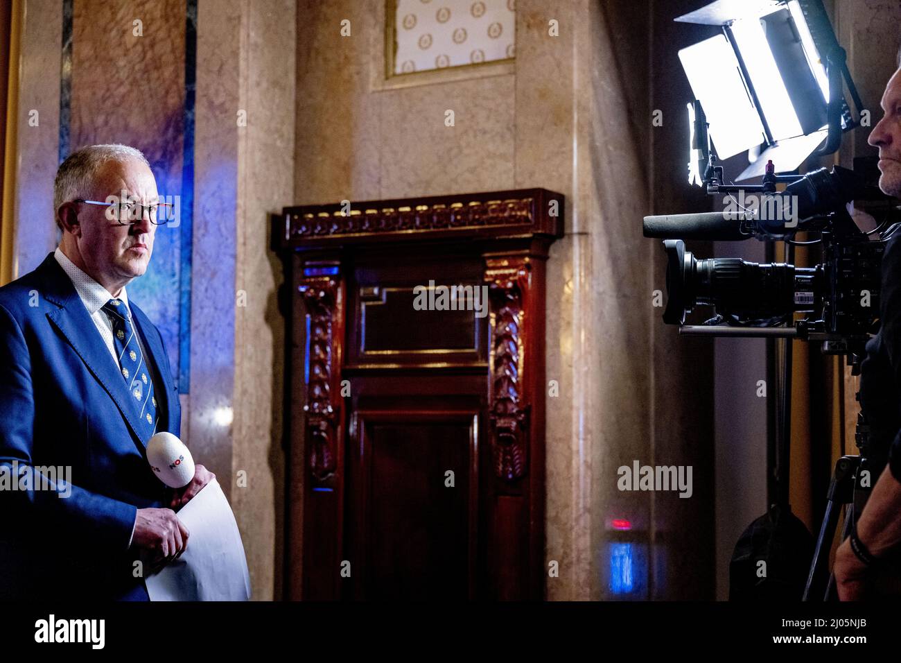 ROTTERDAM - Burgemeester Ahmed Aboutaleb tijdens de verkiezingsavond van de gemeente Rotterdam. ANP ROBIN UTRECHT Stockfoto