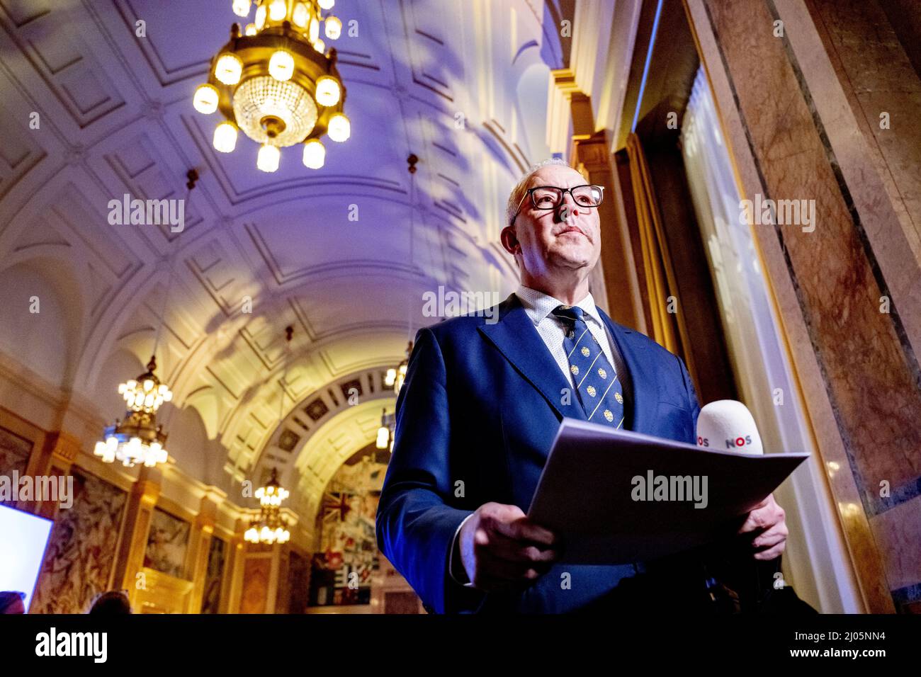 ROTTERDAM - Burgemeester Ahmed Aboutaleb tijdens de verkiezingsavond van de gemeente Rotterdam. ANP ROBIN UTRECHT Stockfoto