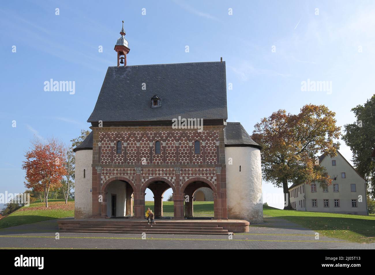 Carolingian Kings Hall in Lorsch, Hessen, Deutschland Stockfoto