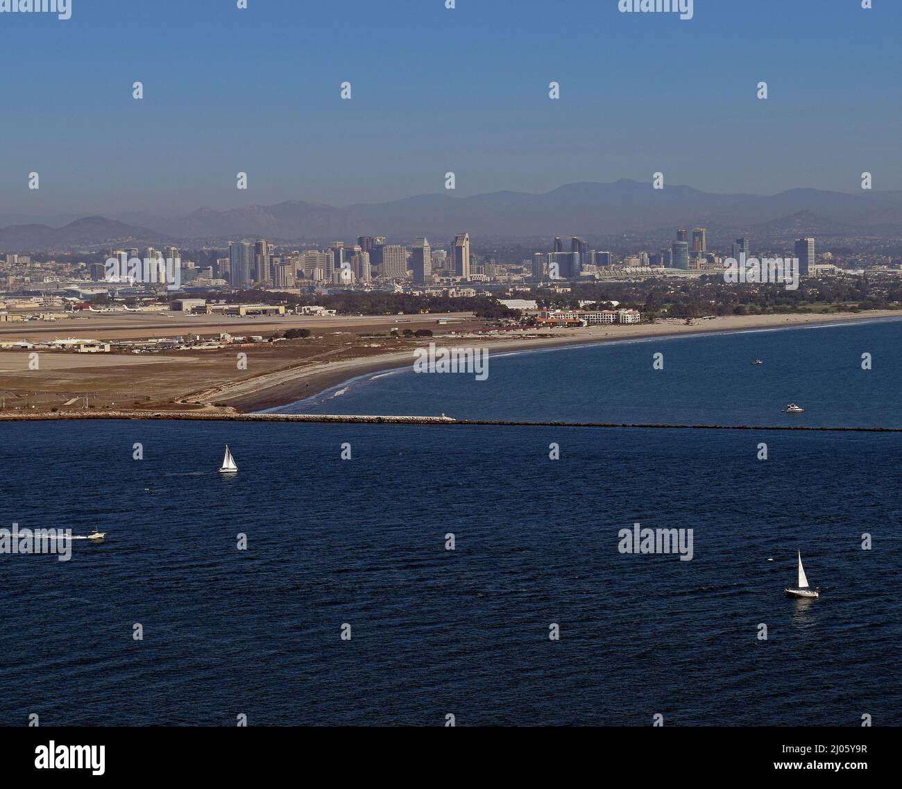 San Diego City, Kalifornien, von Point Loma aus gesehen Stockfoto