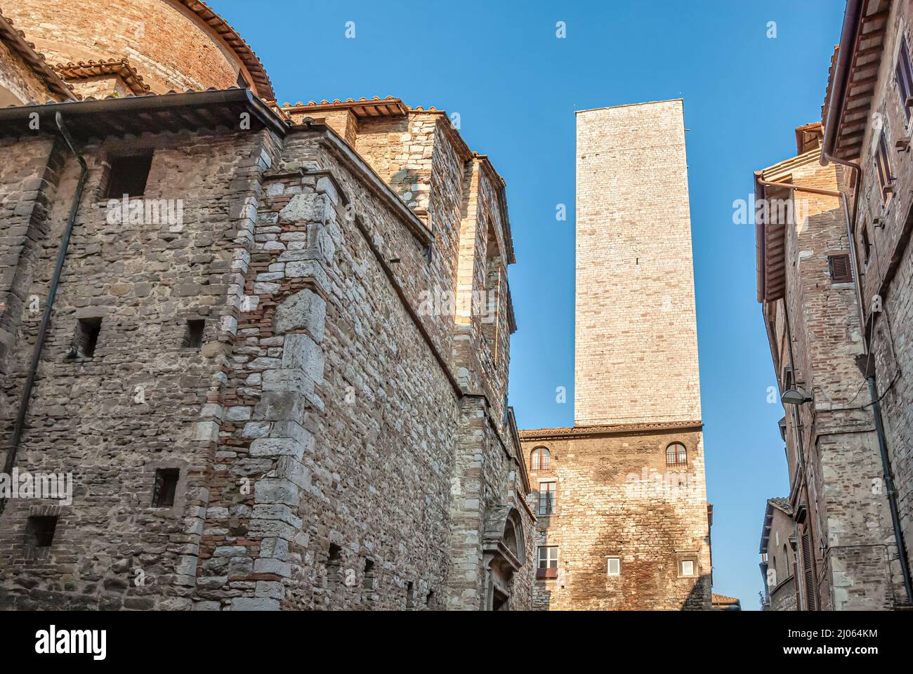 SCIRI Turm in der historischen Altstadt von Perugia, Umbrien, Italien Stockfoto