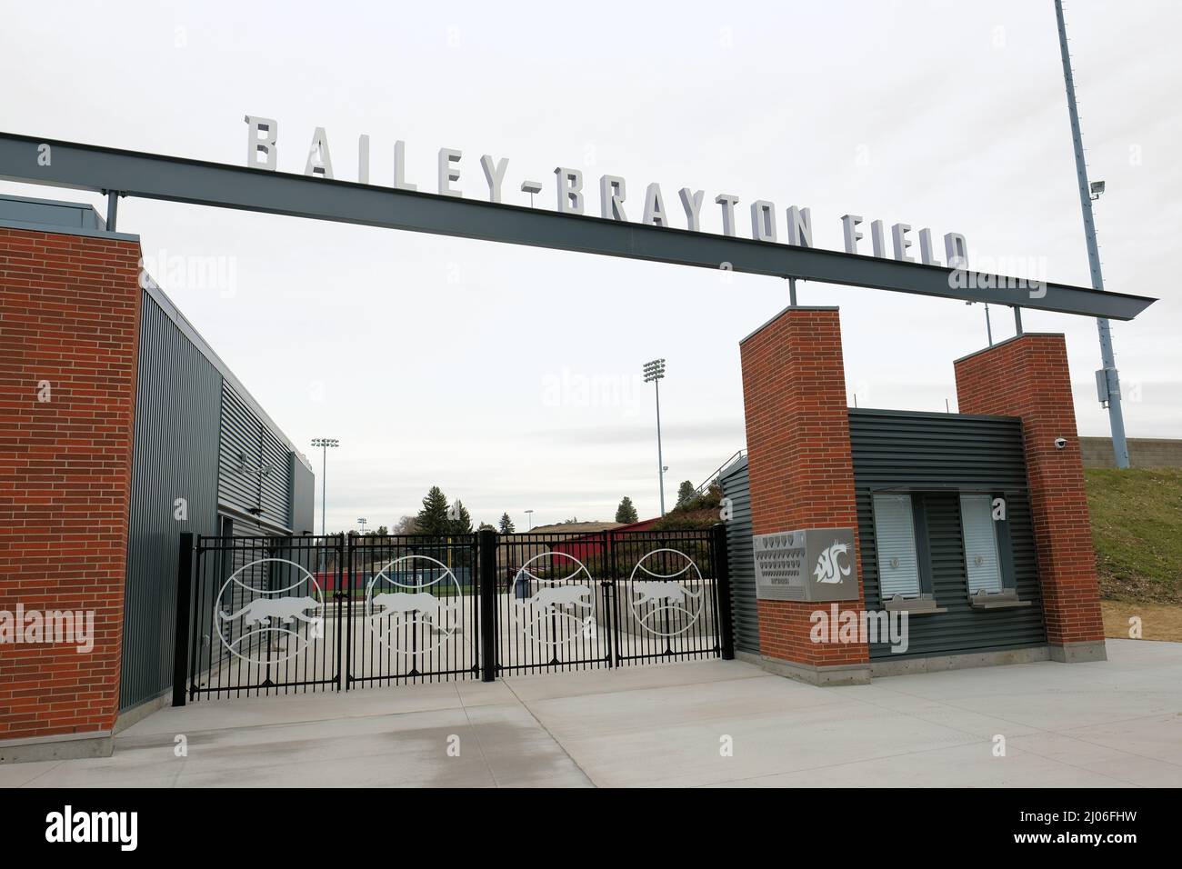 Bailey-Brayton Field, ein College-Baseballstadion auf dem Campus der Washington State University in Pullman, Washington; WSU Cougars; Cougar Athletics. Stockfoto