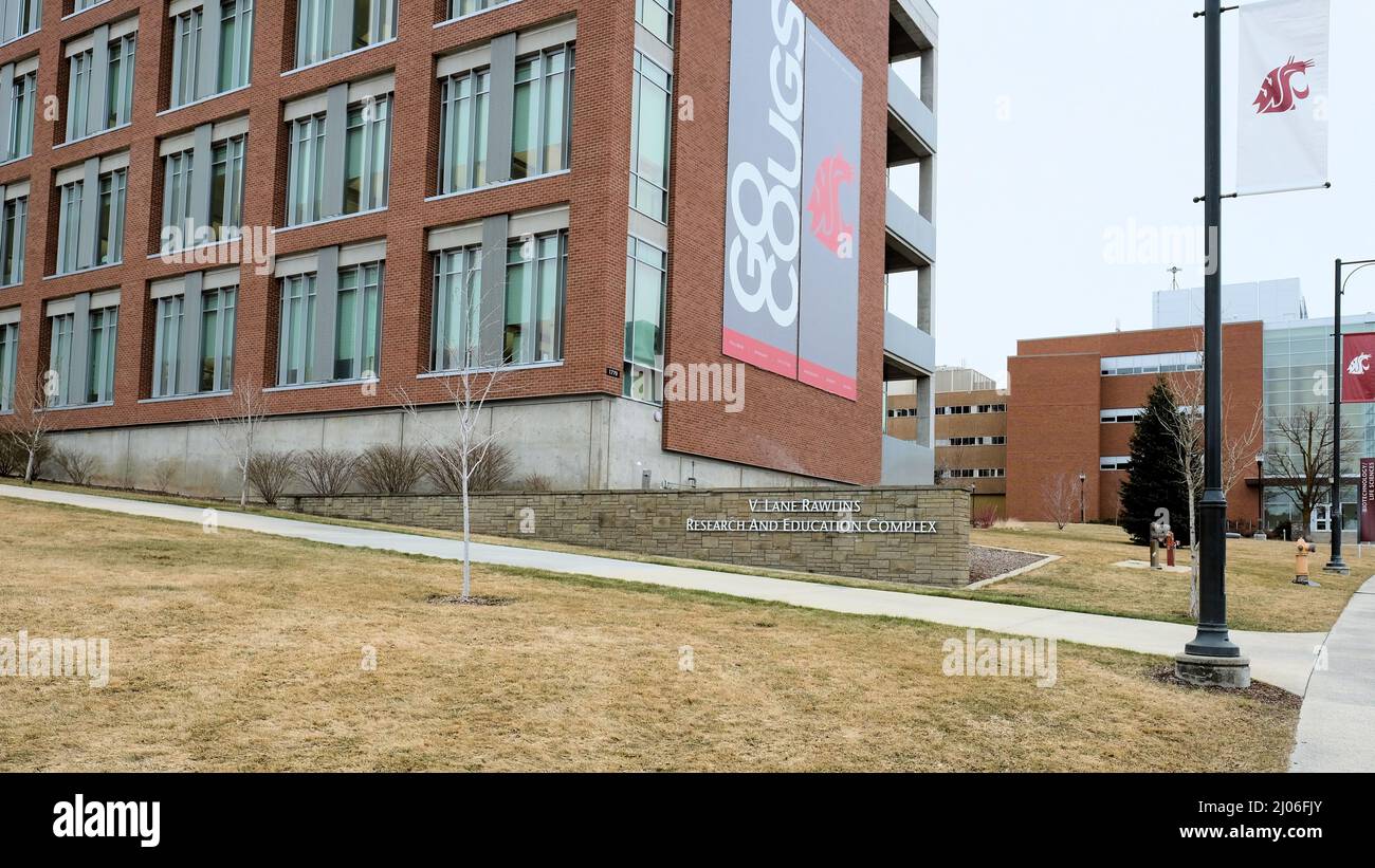 Der V. Lane Rawlins Research and Education Complex auf dem Campus der Washington State University in Pullman, Washington, USA; Life Sciences-Einrichtung. Stockfoto
