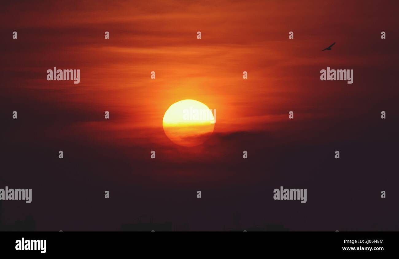 Schönheit des Sonnenaufgangs, des Sonnenuntergangs Stockfoto