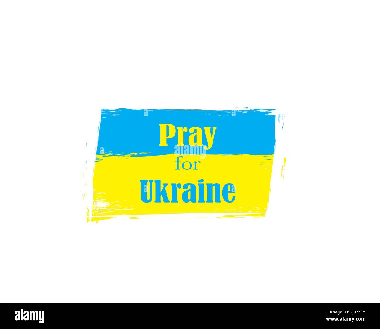 Beten Sie für die Ukraine Konzept Hintergrund - Text auf einer Grunge-Flagge Stock Vektor