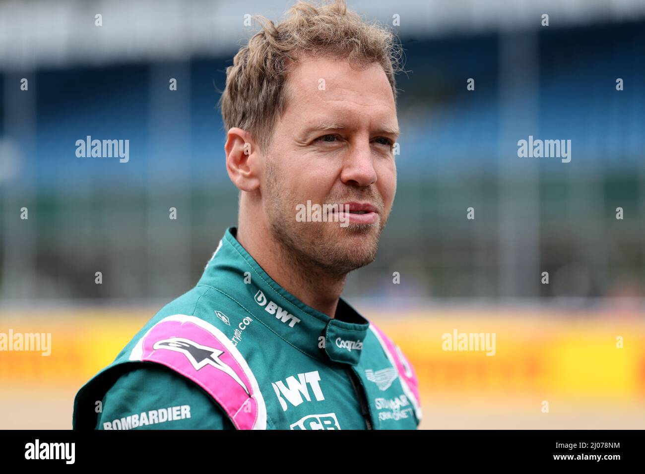 Filebild vom 15-07-2021 von Aston Martins Sebastian Vettel, der nach positiven Tests für Covid-19 die Eröffnungsrunde der Formel 1 in Bahrain verpassen wird. Ausgabedatum: Donnerstag, 17. März 2022. Stockfoto