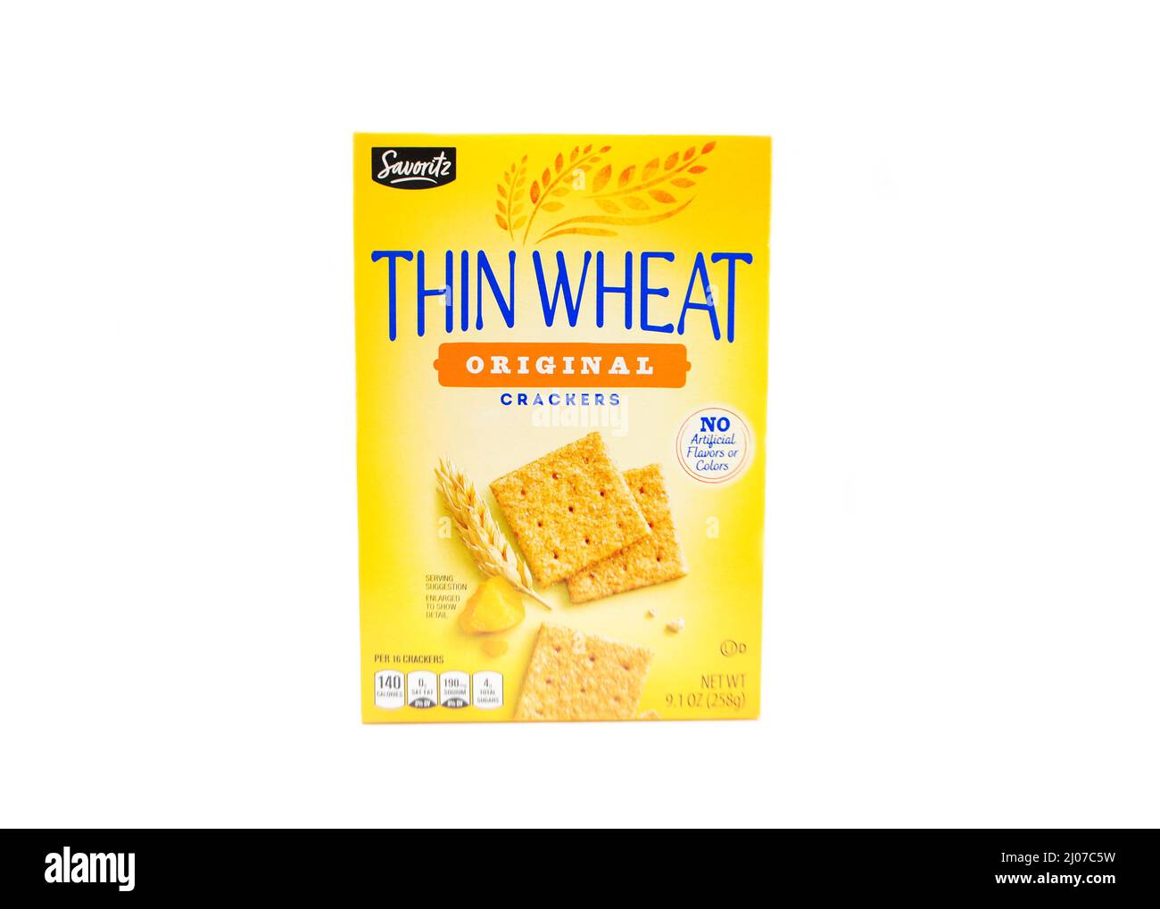 Savoritz Brand Thin Wheat Original Cracker Stockfoto