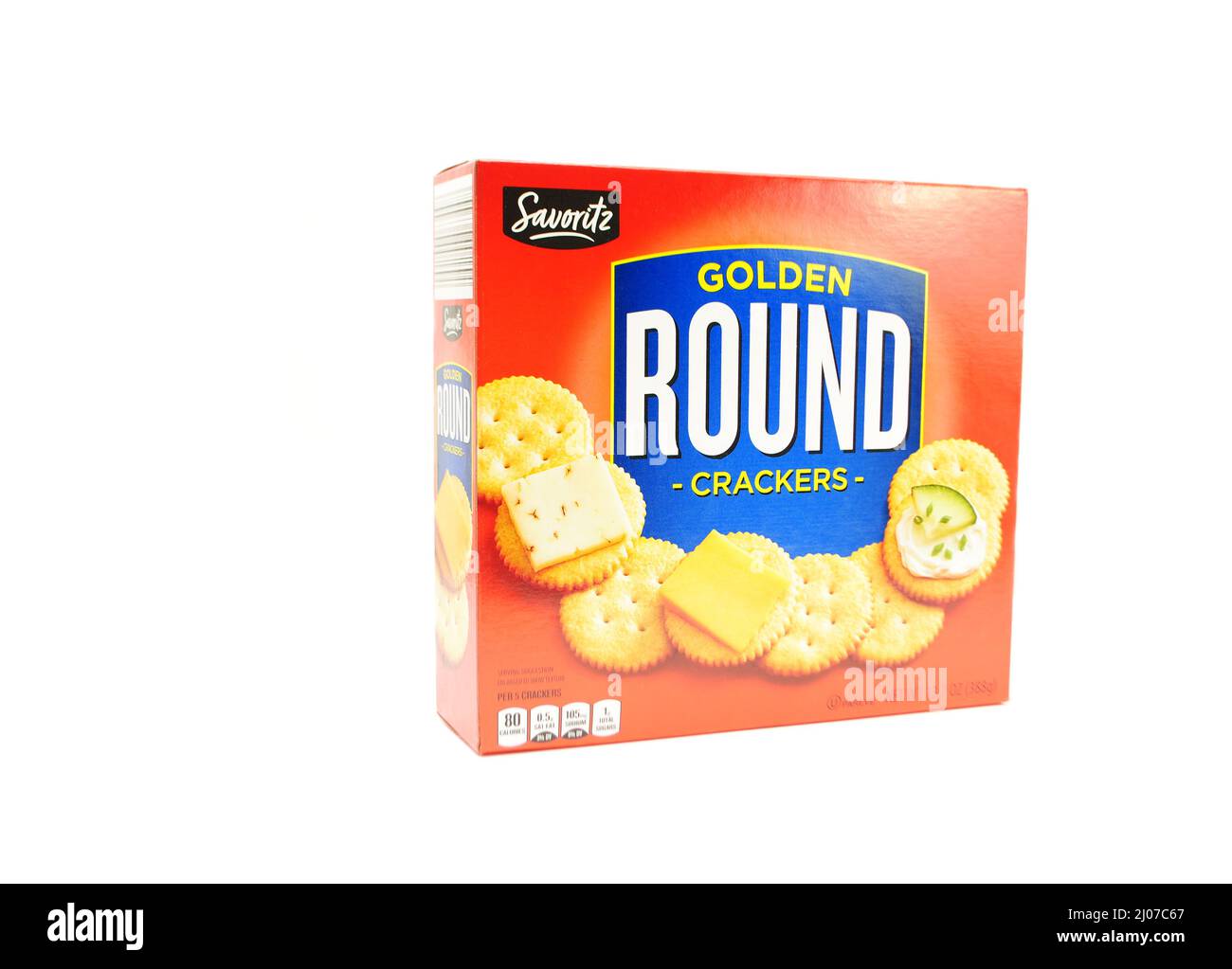 Savoritz Brand Golden Round Cracker Stockfoto