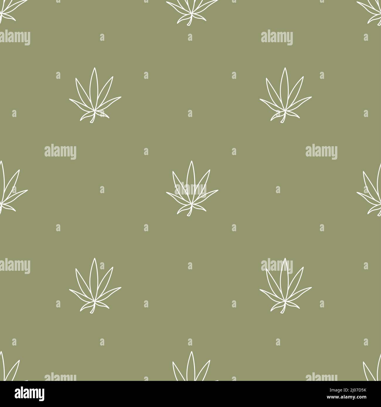 Nahtloses Muster mit Marihuana-Blättern, flache Vektorgrafik. Für T-Shirt-Drucke und andere Verwendungen. Stock Vektor
