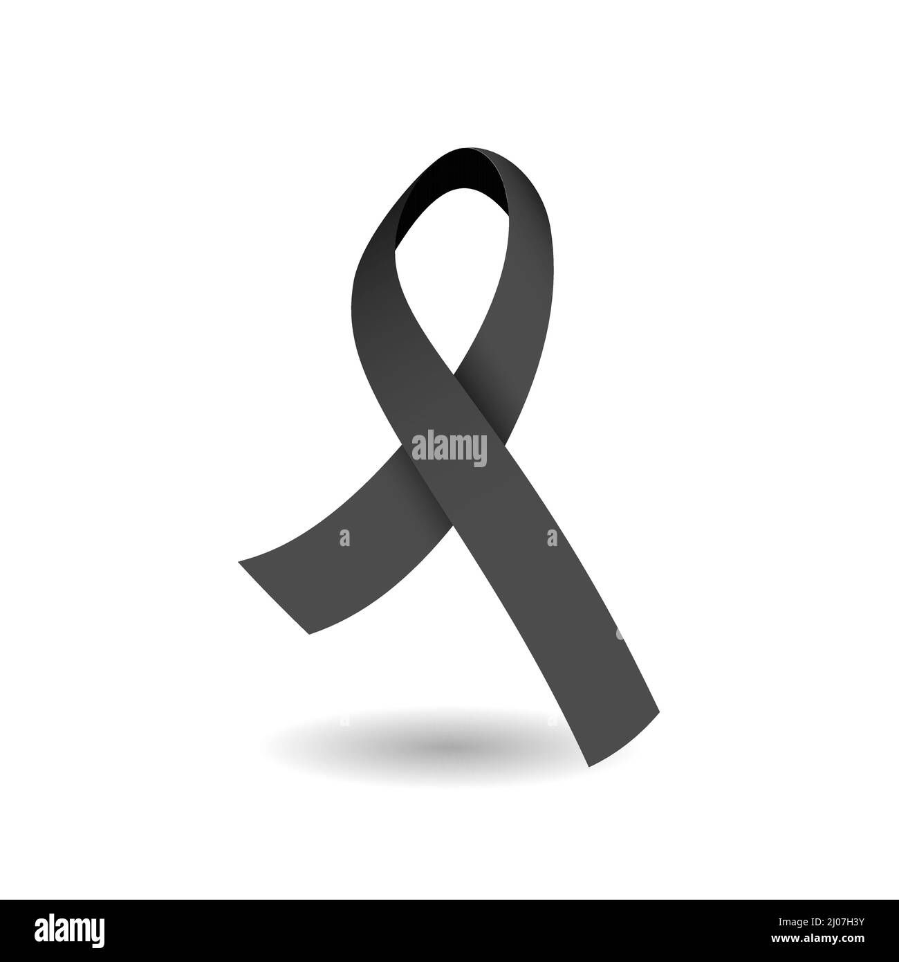 Schwarzes Trauerband - Vektor-Symbol 3D Stock Vektor