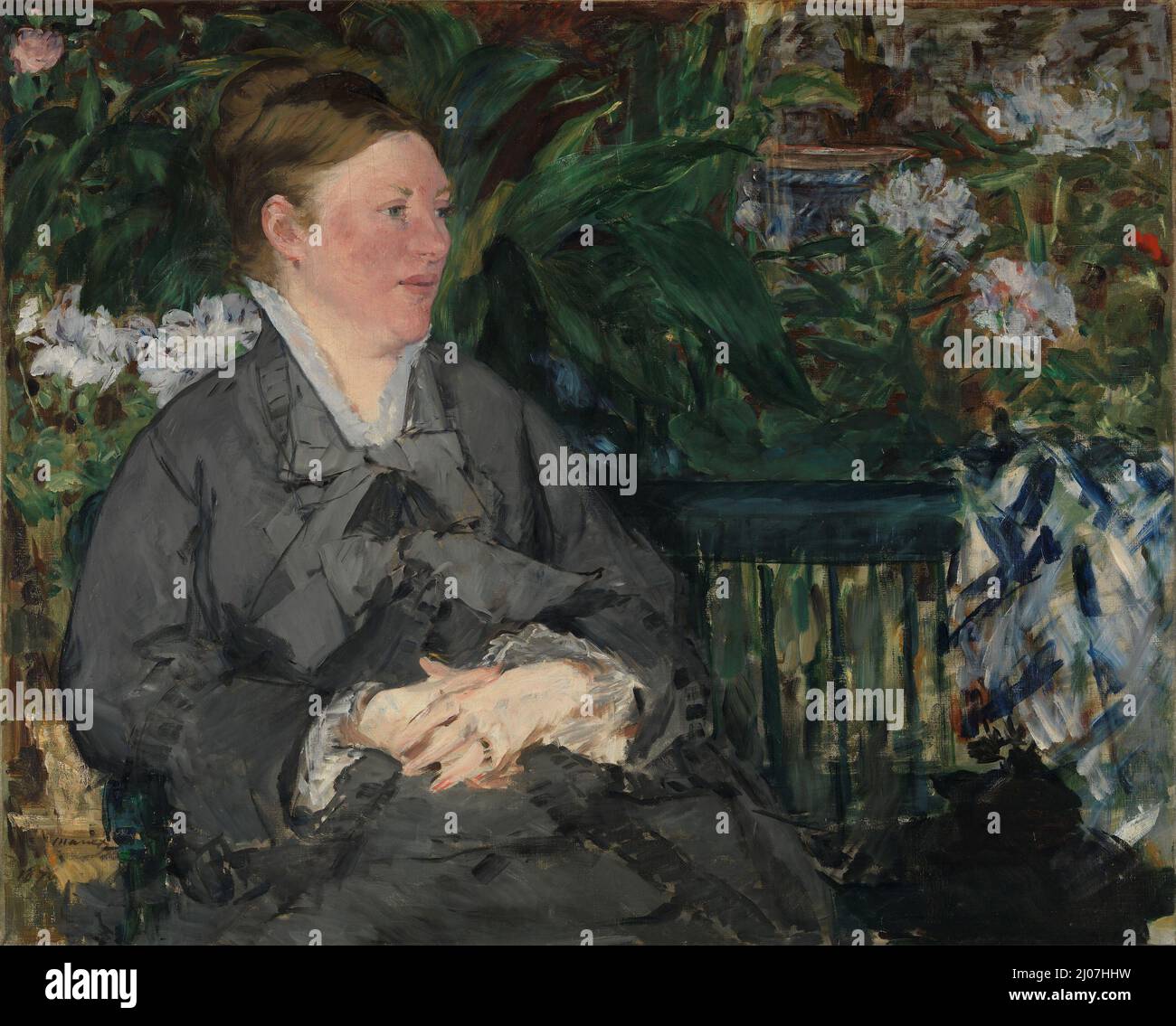 Madame Manet im Konservatorium. Museum: Nasjonalmuseet for Kunst, Arkitektur Og Design, Oslo. Stockfoto