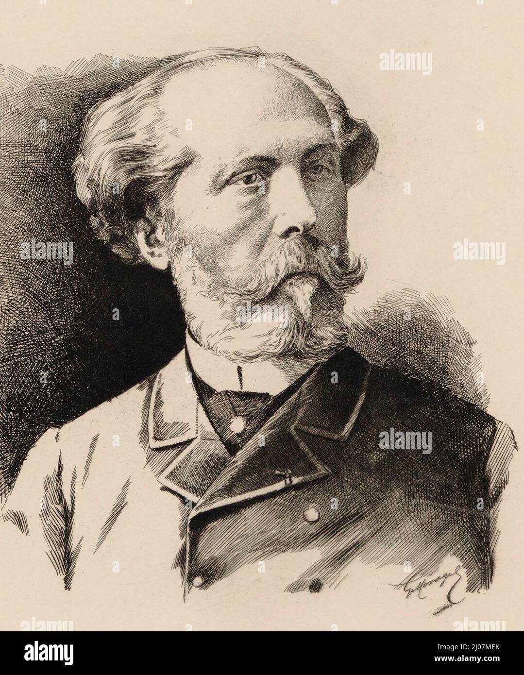 Portrait der Komponist Édouard Lalo (1823-1892). Museum: private Sammlung. Autor: anonym. Stockfoto