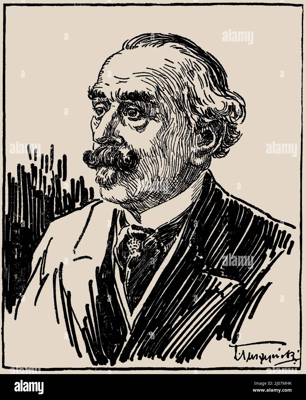 Porträt des Dirigenten und Komponisten Carl Wilhelm Drescher (1850-1925). Museum: PRIVATE SAMMLUNG. Autor: Ladislaus Tuszynski. Stockfoto