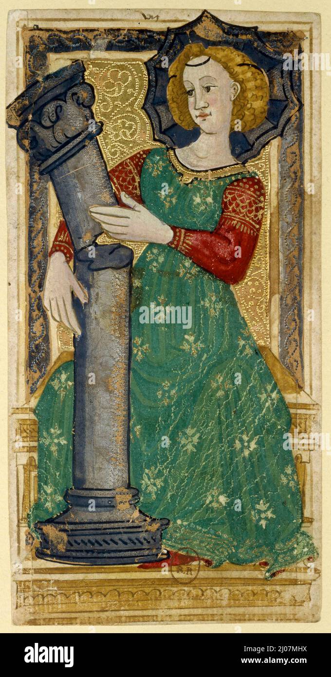 Stärke. Karl VI. Tarot. MUSEUM: BIBLIOTHEQUE NATIONALE DE FRANCE. Autor: Apollonio di Giovanni di Tommaso. Stockfoto