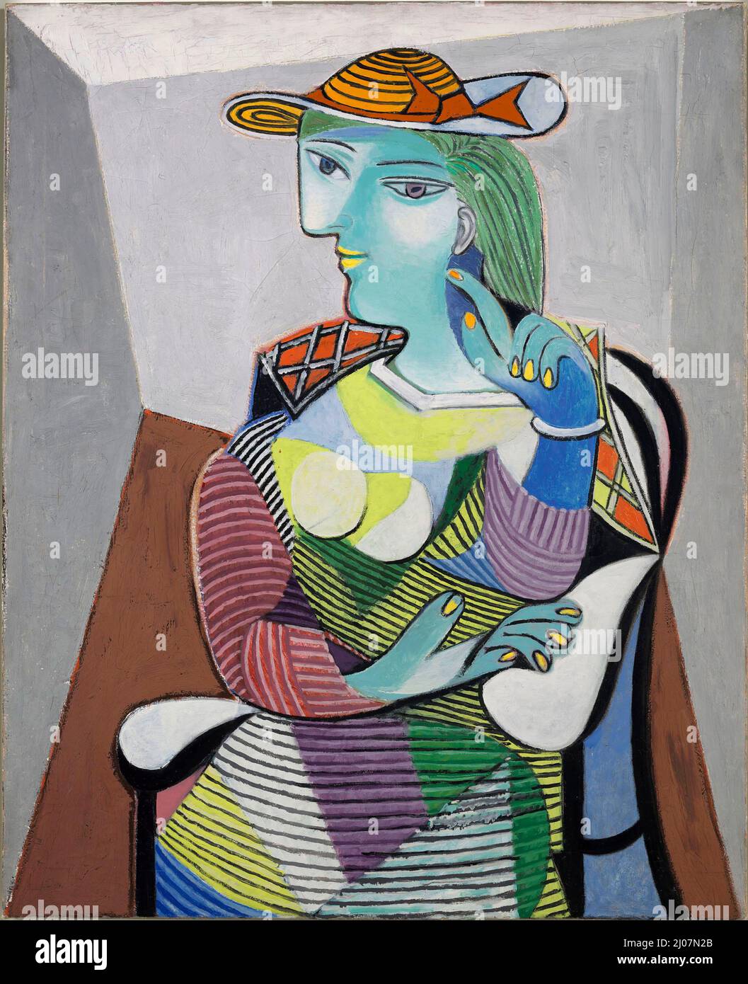 Frau in einem Sessel. Porträt von Marie-Therese Walter. Museum: Musée Picasso, Paris. Stockfoto