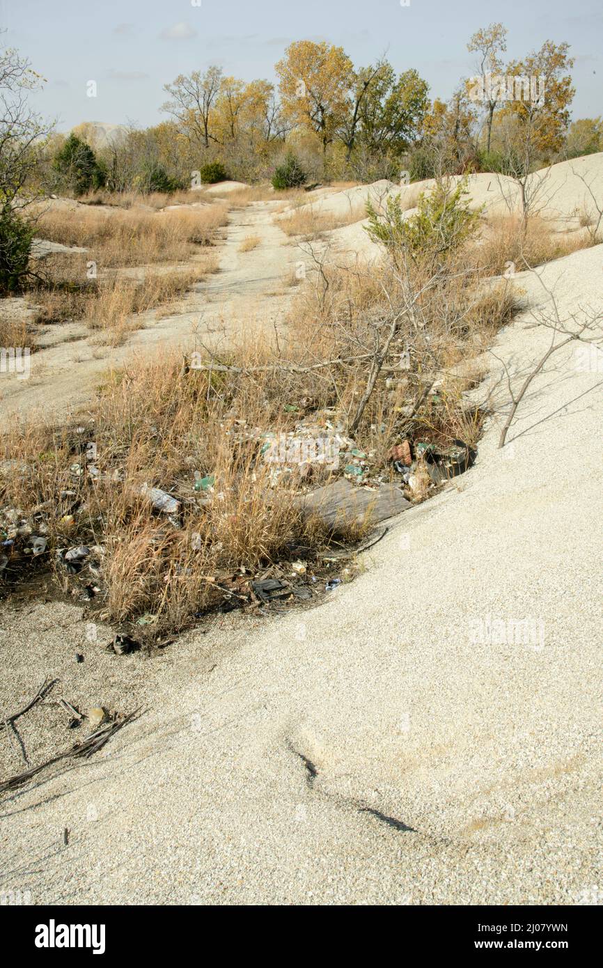 USA, Great Plains, Oklahoma, Ottawa County, Picher, Bergwerksabstände Stockfoto