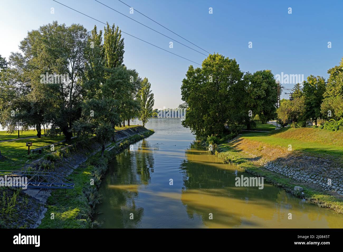 Fluß, Kis Duna, Donauarm, Duna, Donau Stockfoto