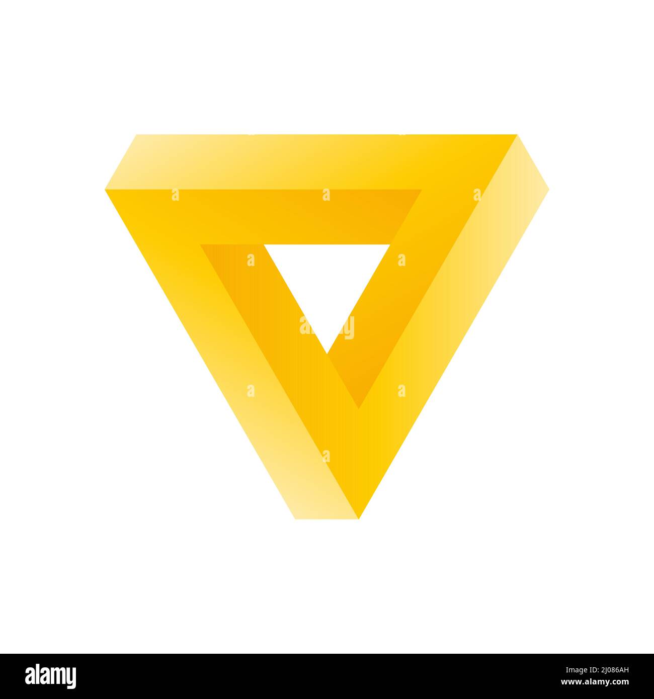Gelbes Penrose-Dreieck 3D-Symbol Stock Vektor