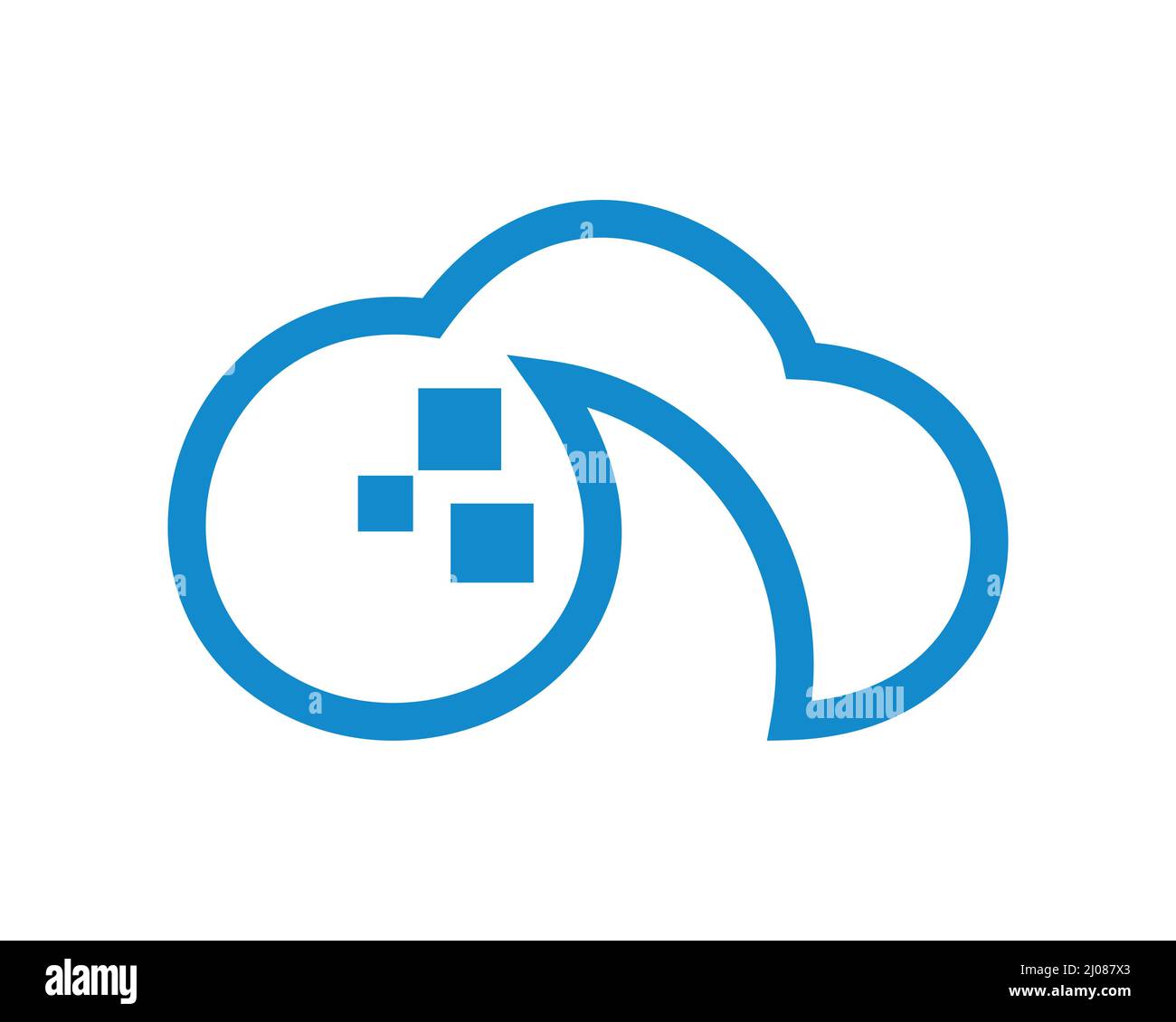 Symbol Für „Einfacher Cloud-Speicher“ Stock Vektor