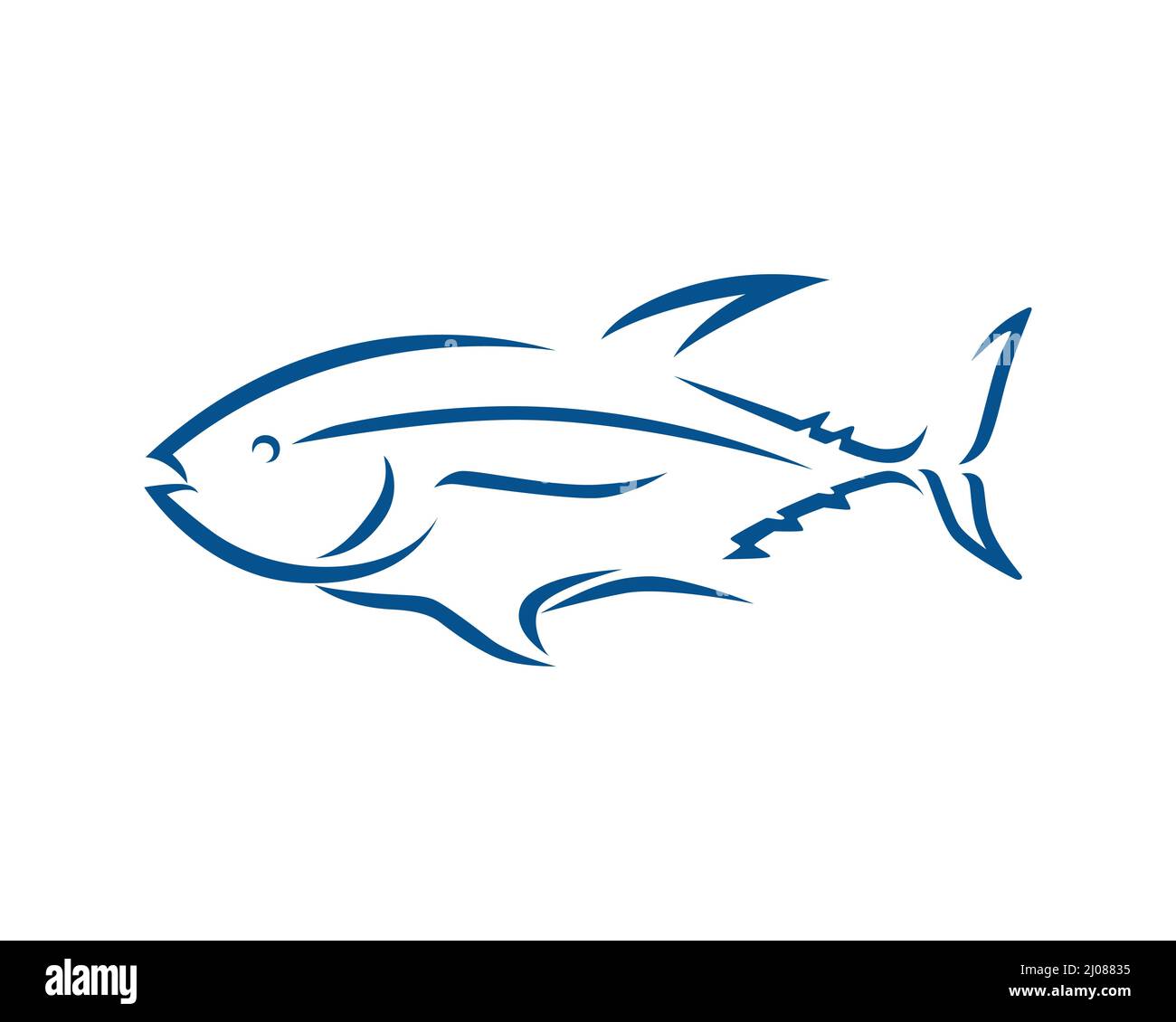 Thunfisch und Meerestierentität Silhouette Stock Vektor