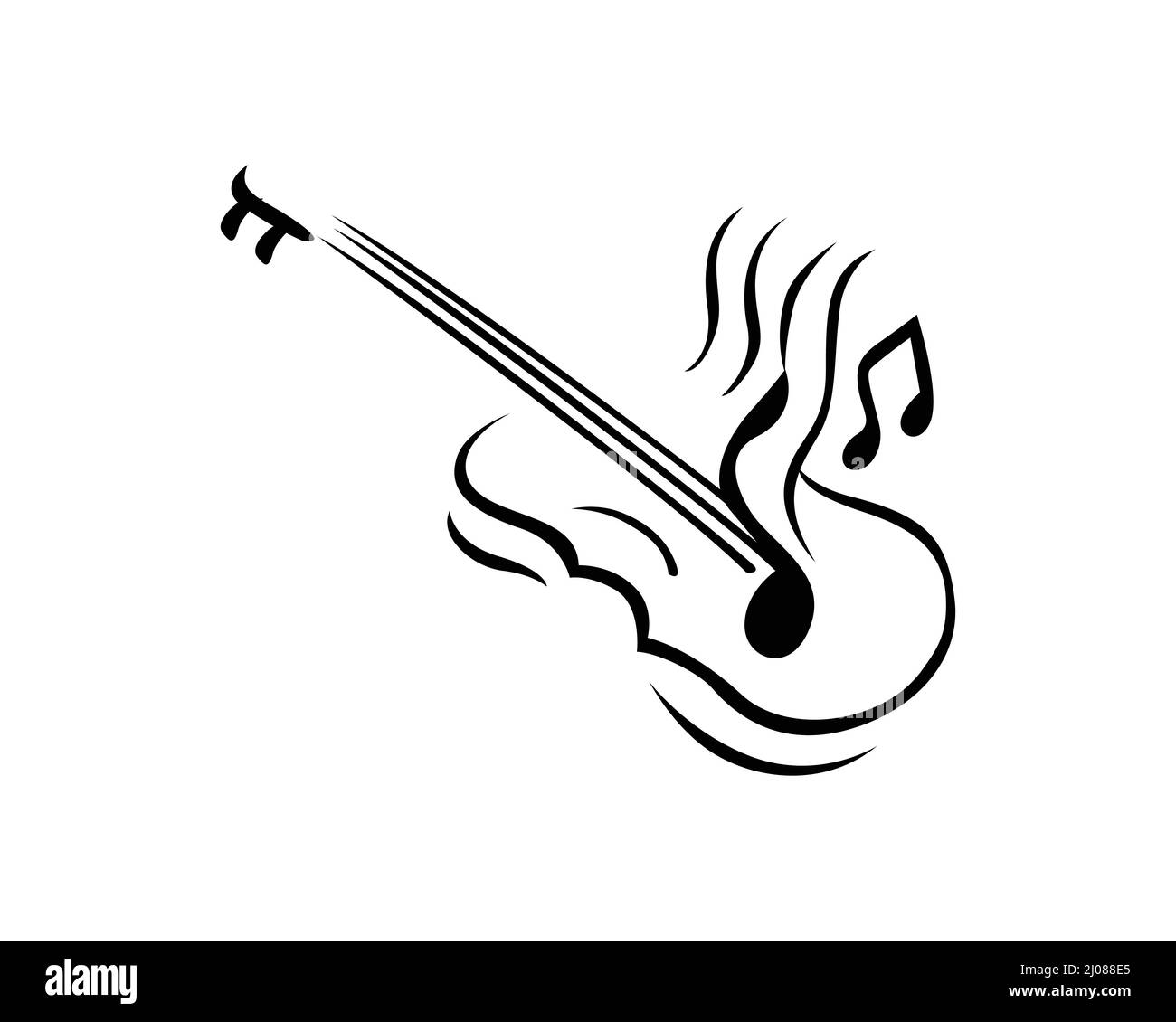 Violine mit Musiknoten Symbol Stock Vektor