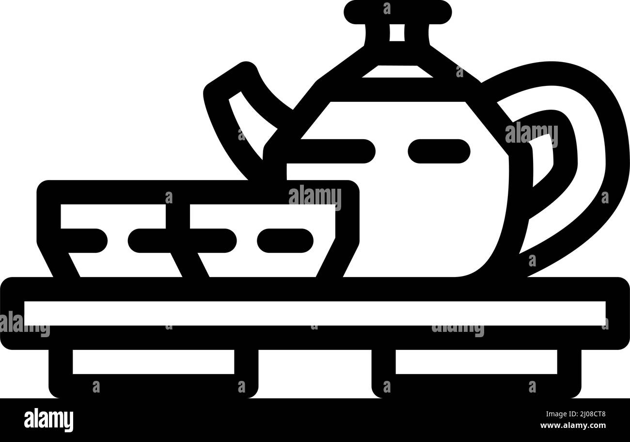 Vektor-Illustration für Symbole der chinesischen Linie für Tee Stock Vektor