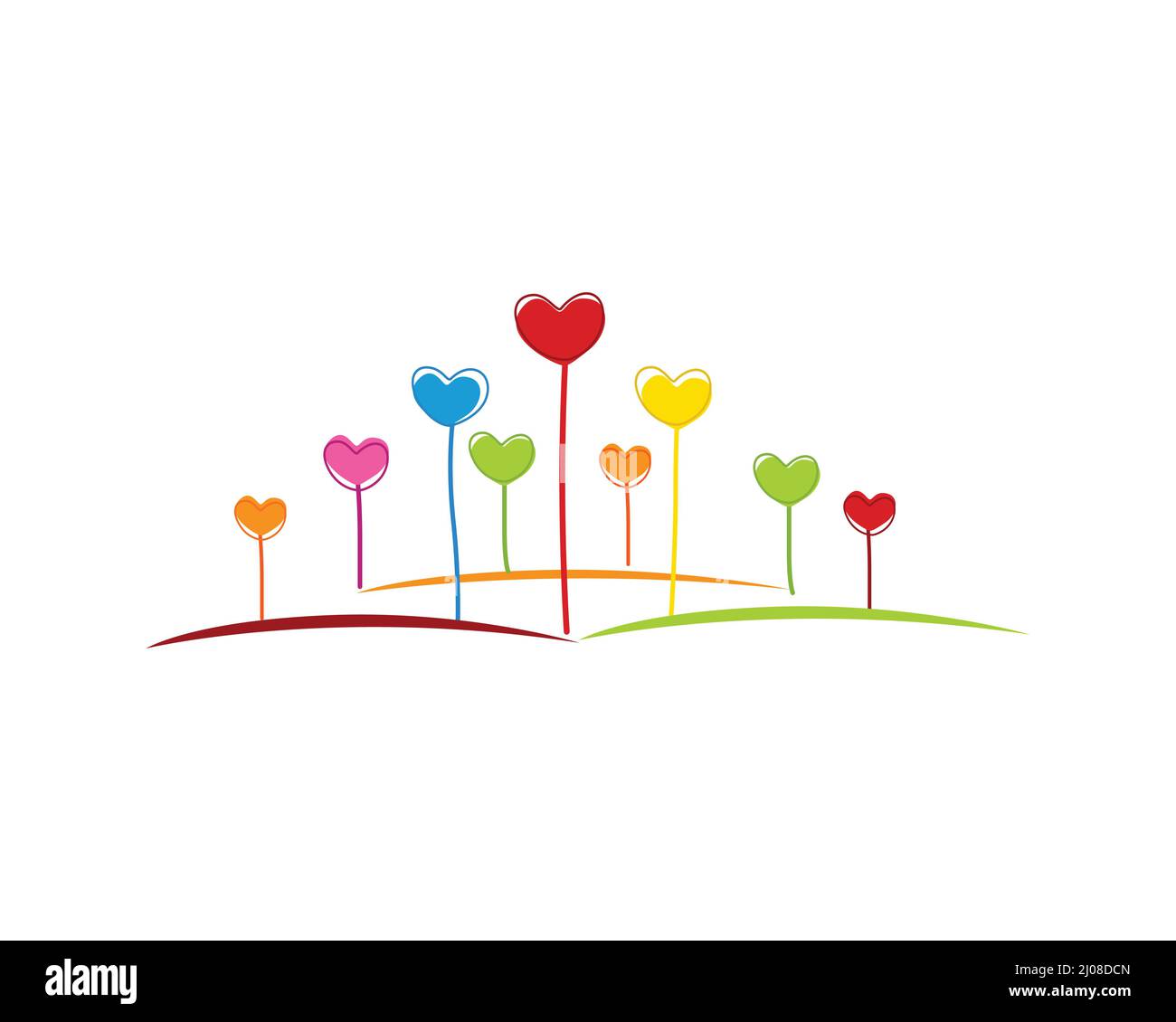 Park der Liebe oder Liebe Blumen Illustration Stock Vektor