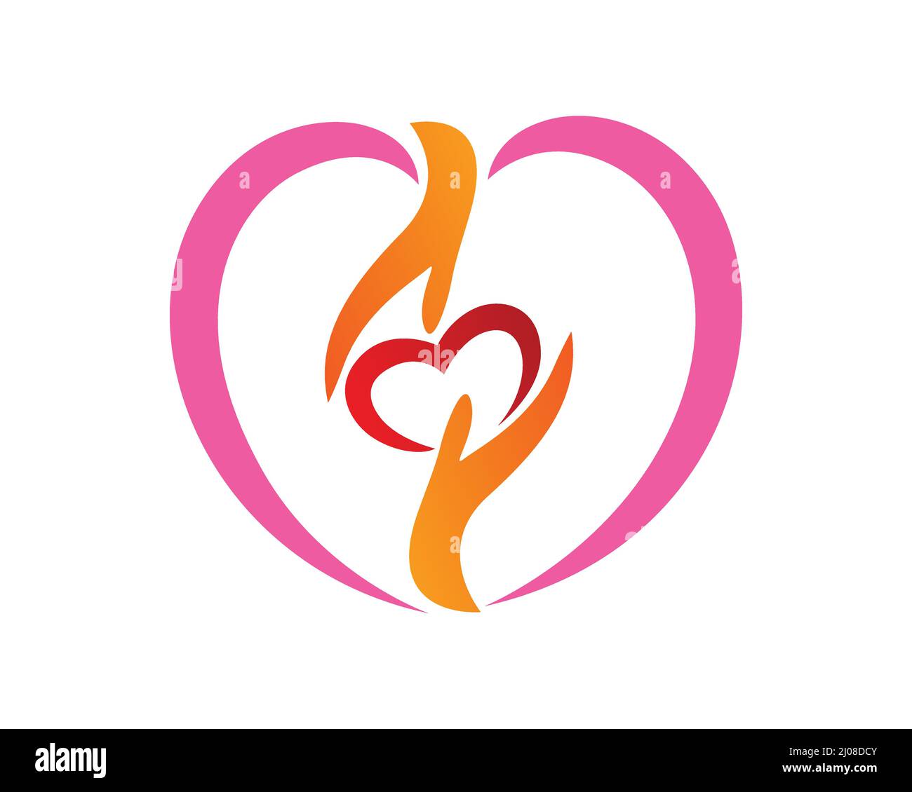 Teilen von Liebe, sozialer Nächstenliebe, Freiwilligenarbeit und Foundation Symbol Stock Vektor