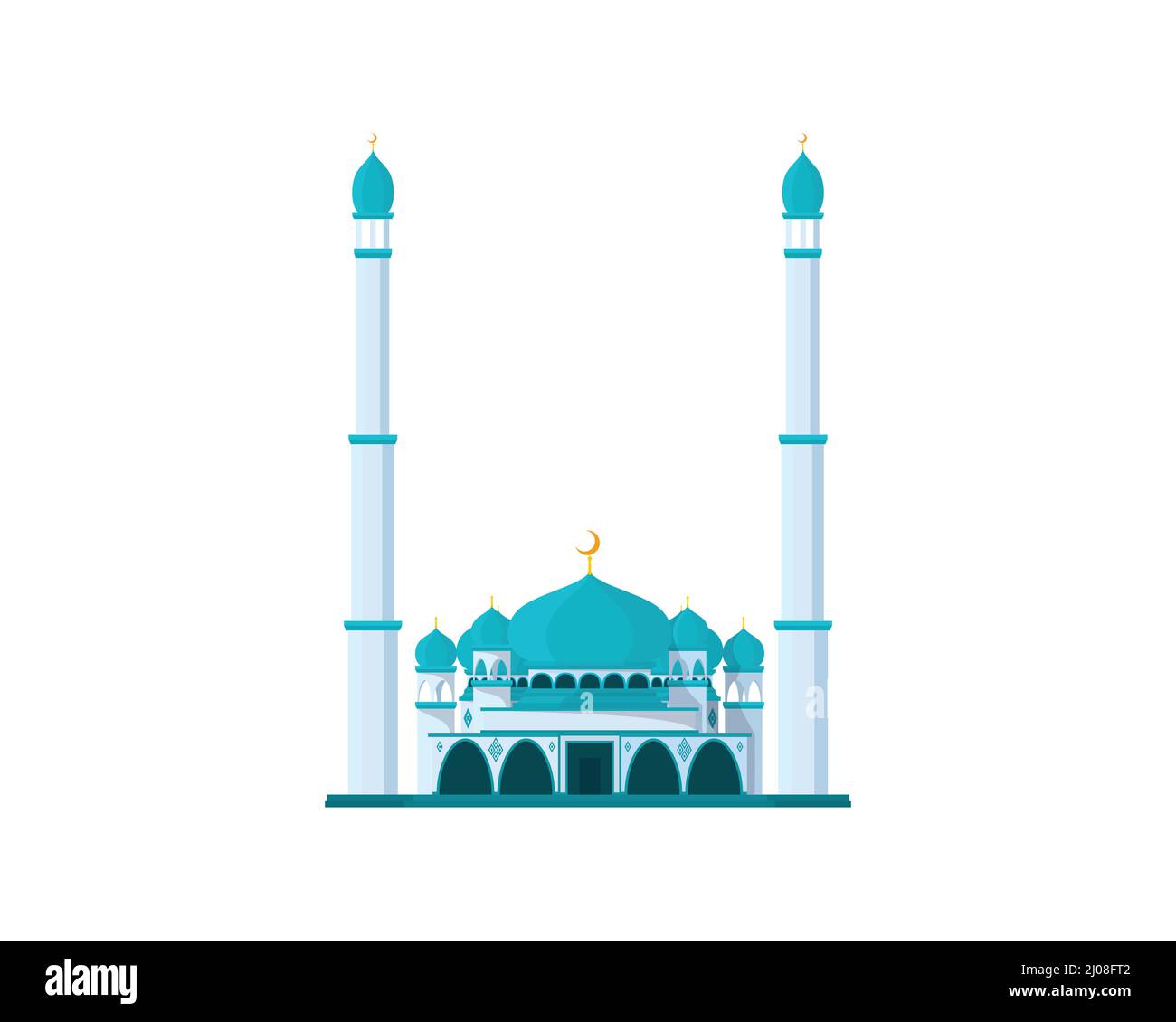 Detailreiche Moschee mit Hochturm Illustration Stock Vektor
