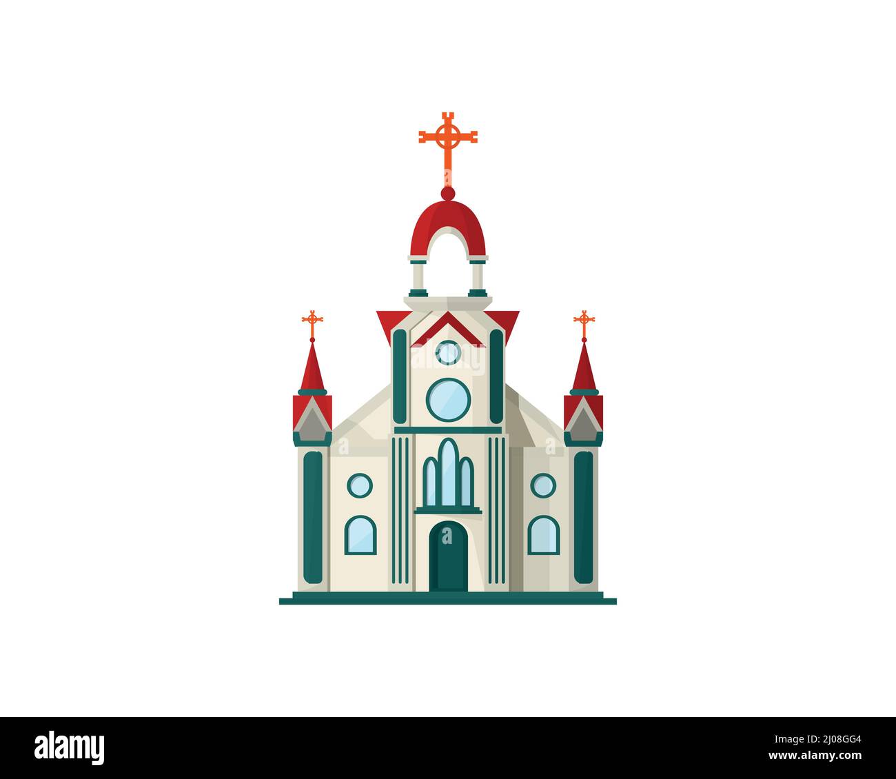Christliche Kirche mit alter Architektur Illustration Stock Vektor