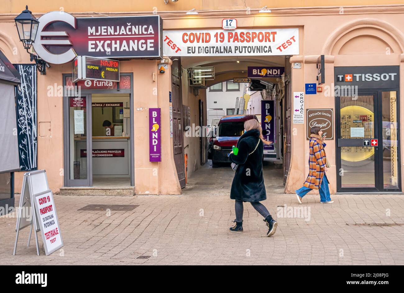 Testzentrum für das digitale Covid 19Passzentrum in Zagreb, Kroatien