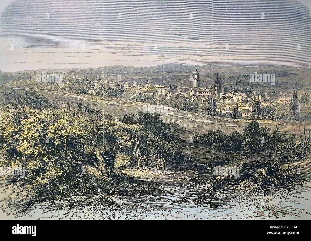 Ansicht der Festung Weissenburg im Elsass, Frankreich 1870 / Ansicht der Festung Weißenburg im Elsass, Frankreich 1870, historisch, C:CC5historical, digital verbesserte Reproduktion eines Originals aus dem 19.. Jahrhundert / digitale Reproduktion einer Originalvorlage aus dem 19. Jahrhundert, Originaldatum nicht bekannt Stockfoto