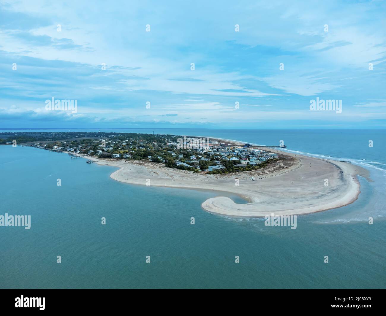 Luftaufnahme von Tybee Island, Georgia, USA. Drohnenansicht. Stockfoto