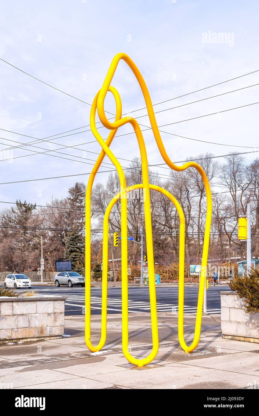 Skulptur drei Seiten eine Geste von Suzanne Simoni (2019) in Toronto, Kanada, 16. März 2022 Stockfoto