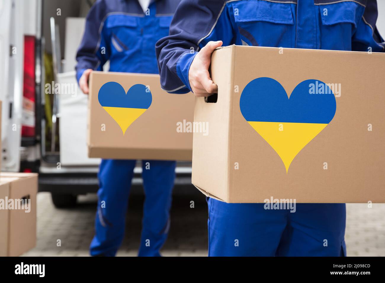 Humanitäre Hilfe Für Die Ukraine. Hilfe Zum Freiwilligendienst Stockfoto