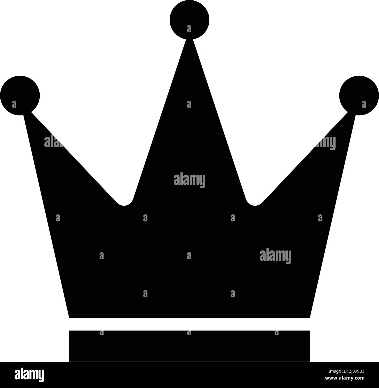 Silhouette Symbol einer Krone. Ranglistensymbol. Editierbare Vektoren. Stock Vektor