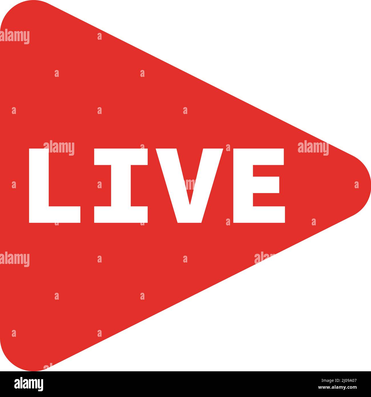 Live-Streaming-Symbol auf der Wiedergabetaste. Live-Übertragung. Editierbare Vektoren. Stock Vektor