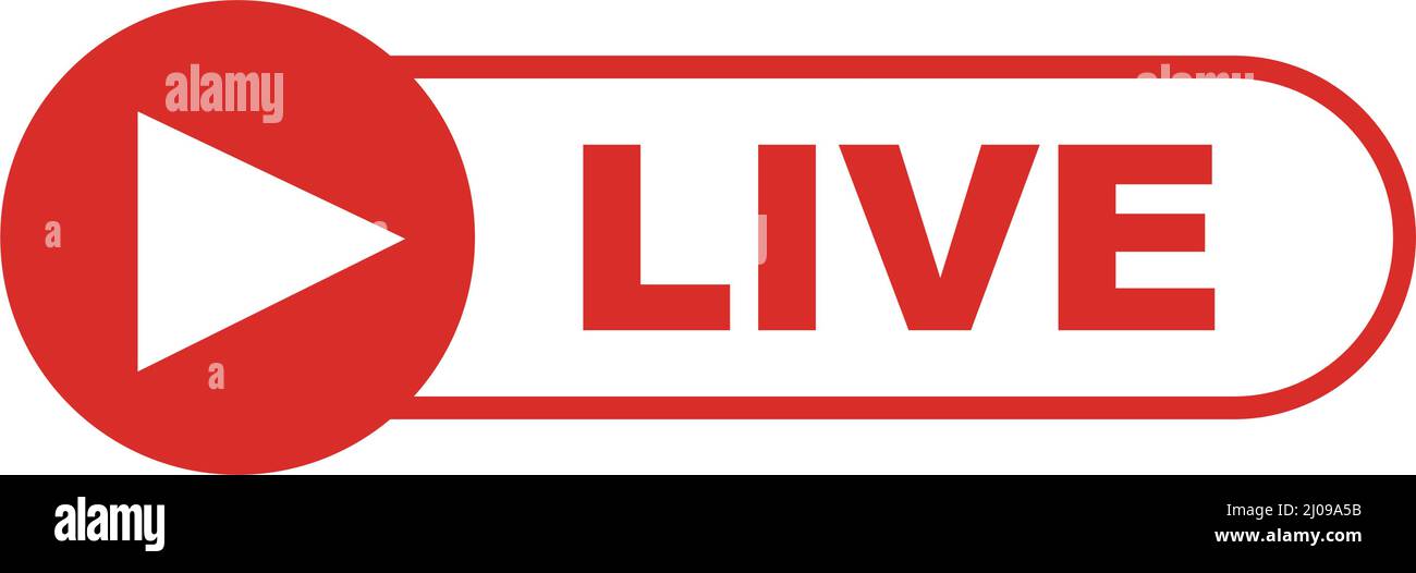 Play-Taste und Livestream-Logo-Symbol. Editierbare Vektoren. Stock Vektor