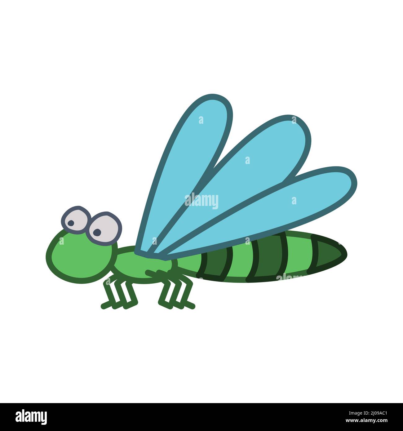 Clip-Kunst der Libelle mit Cartoon-Design, Vektor-Illustration Stock Vektor