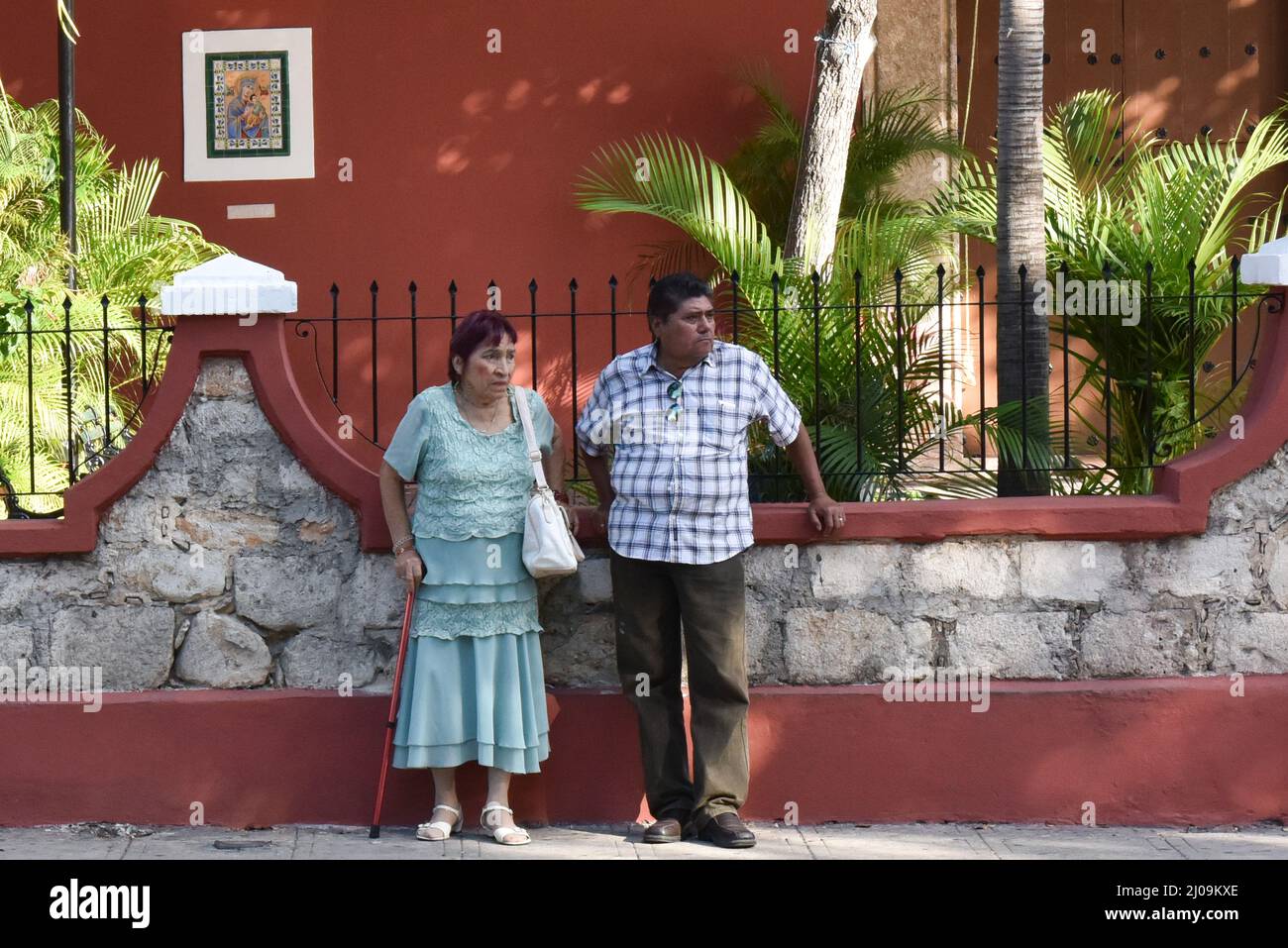Menschen auf der Straße, Merida Mexiko Stockfoto