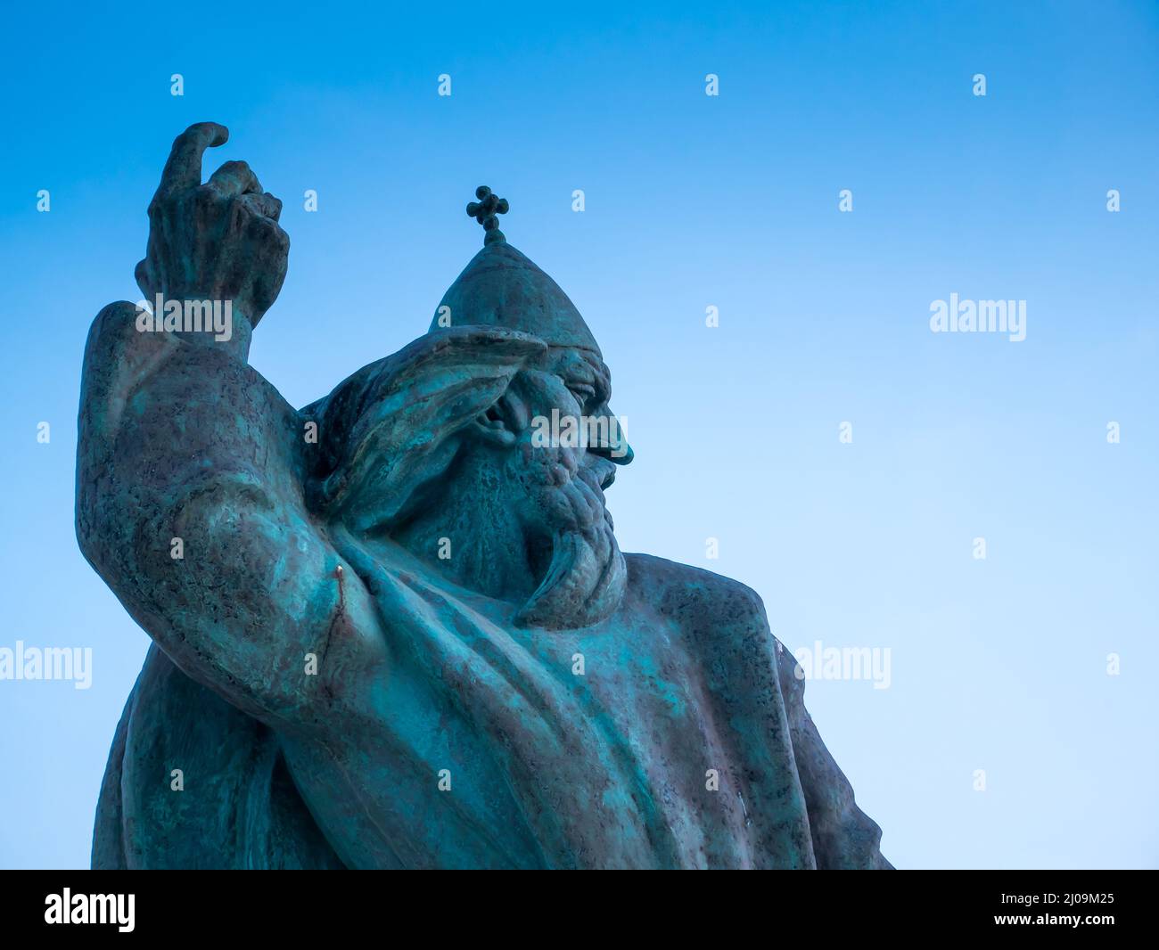 Statue des kroatischen Grgur Ninski in Nin, Dalmatien, Kroatien Stockfoto