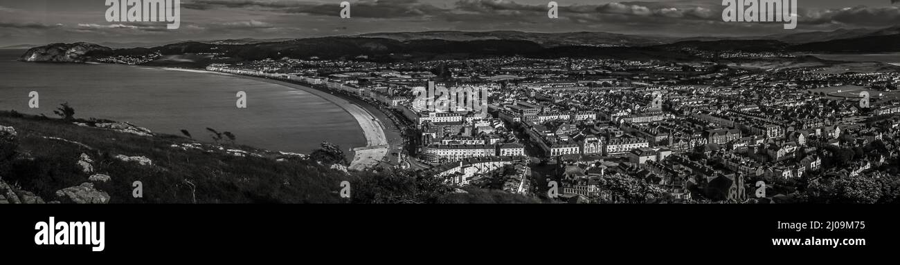 Panorama des Llandudno über der Stadt Stockfoto