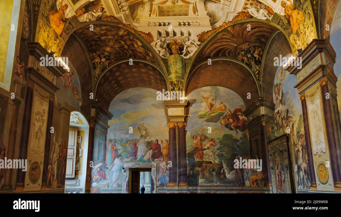 Innenraum des Palazzo Pitti (Palazzo Pitti), Wandgemälde, Florenz, Toskana, Italien Stockfoto