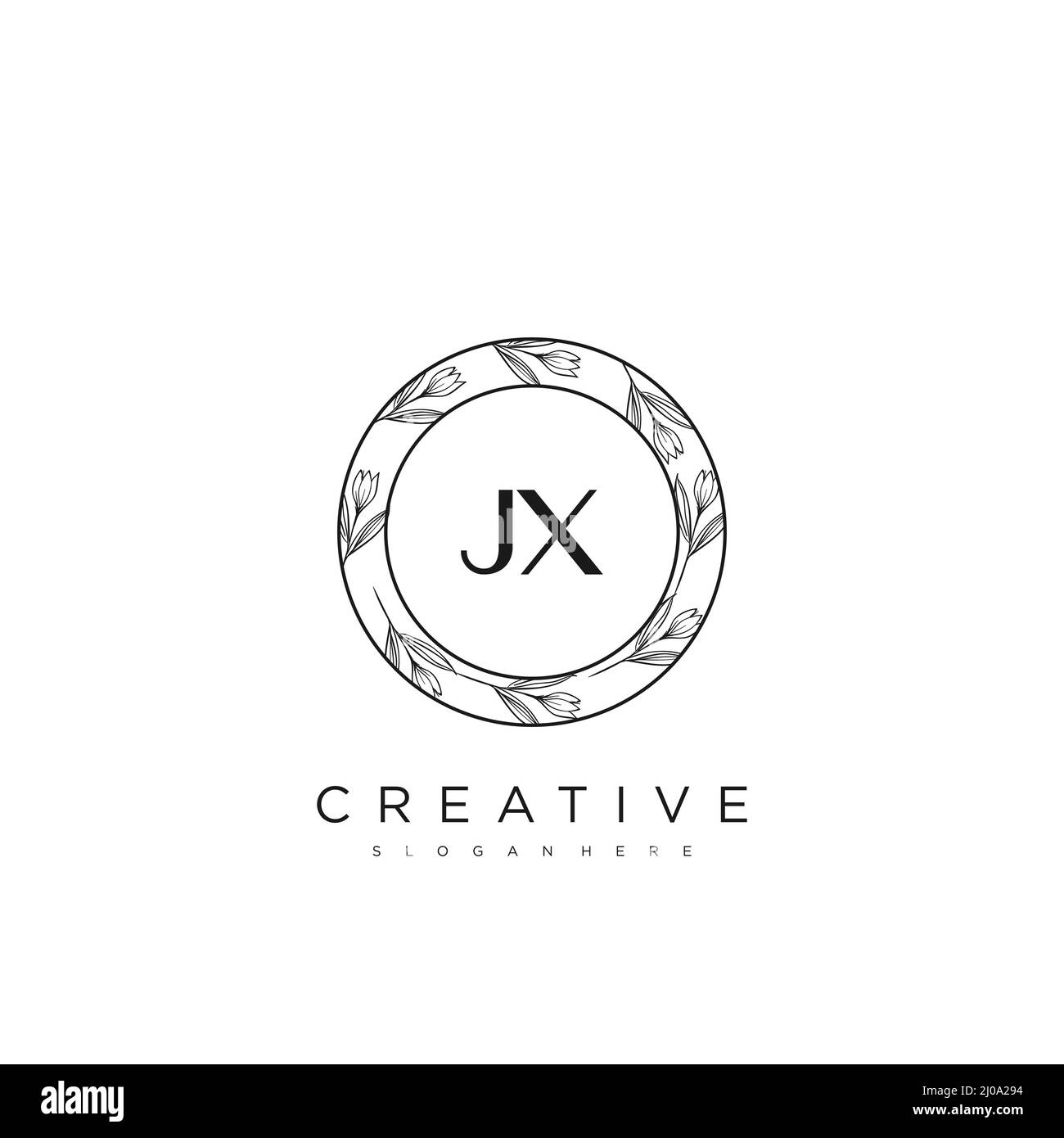 JX Anfangsbuchstabe Blume Logo Vorlage Vektor Premium-Vektor Stock Vektor