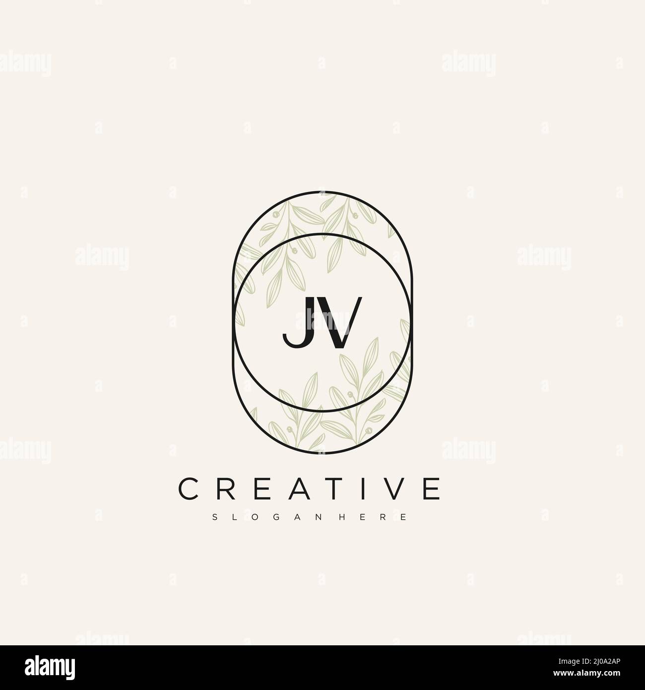 JV Anfangsbuchstabe Blume Logo Vorlage Vektor Premium-Vektor Stock Vektor