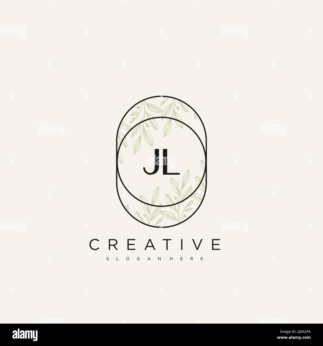 JL Anfangsbuchstabe Blume Logo Vorlage Vektor Premium-Vektor Stock Vektor