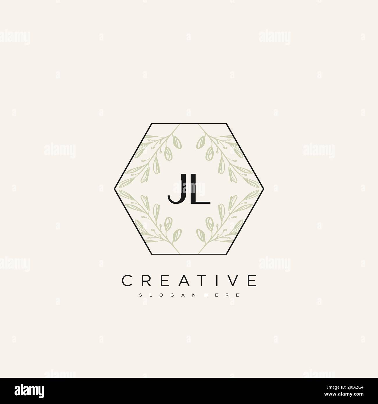 JL Anfangsbuchstabe Blume Logo Vorlage Vektor Premium-Vektor Stock Vektor