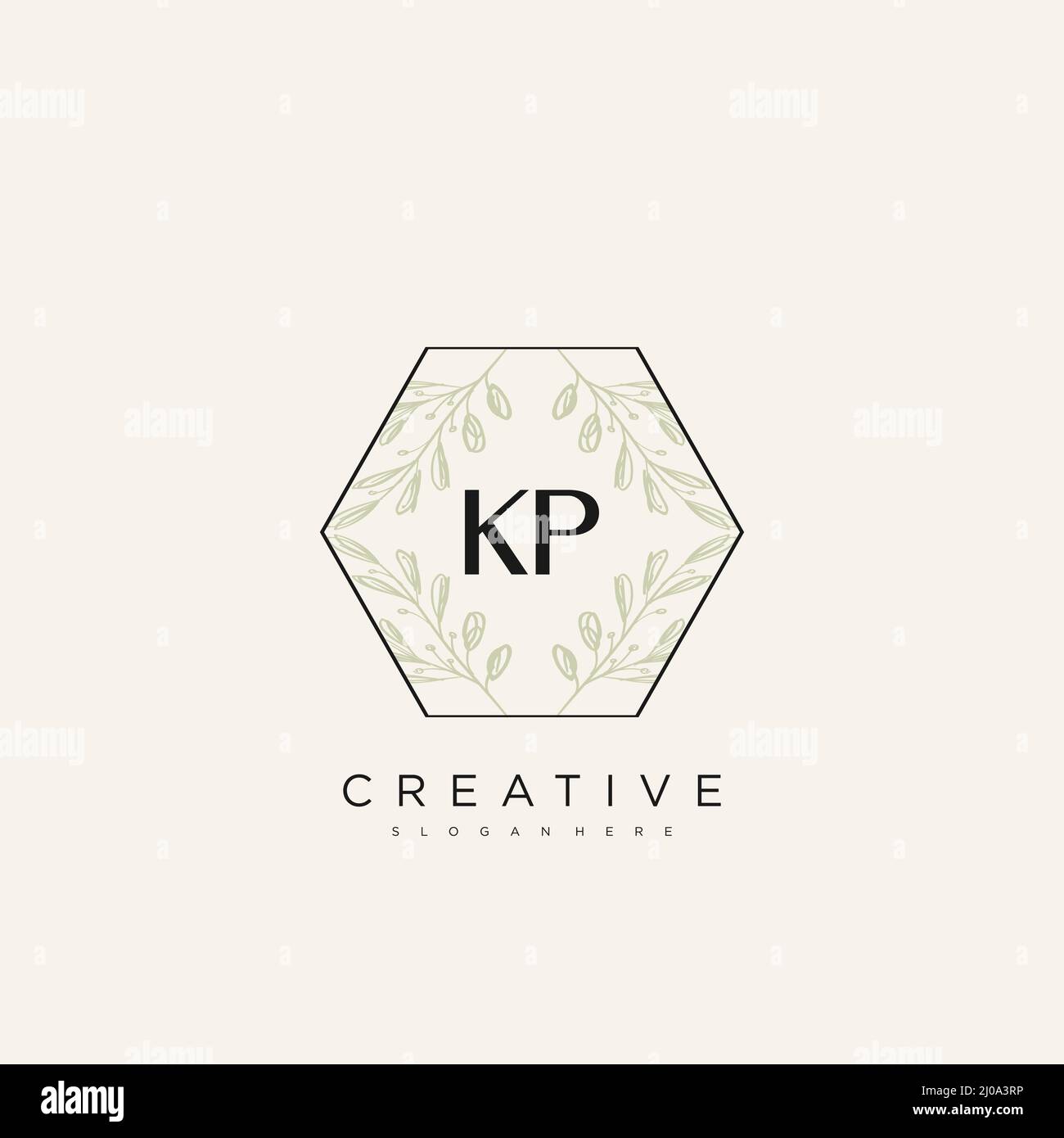 KP Anfangsbuchstabe Blume Logo Vorlage Vektor Premium-Vektor Stock Vektor