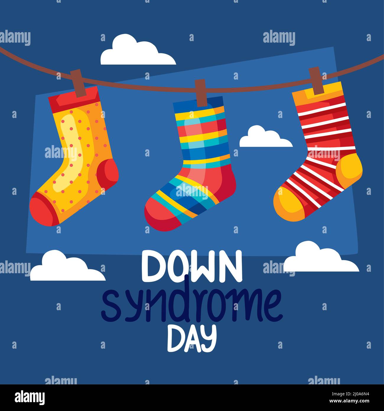 Daunen-Syndrom-Socken Stock Vektor