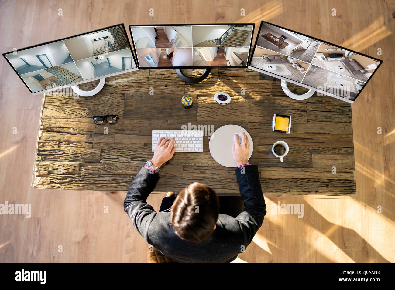 Verwaltung Von Office-Sicherheitssystemen Und Videokameras Stockfoto